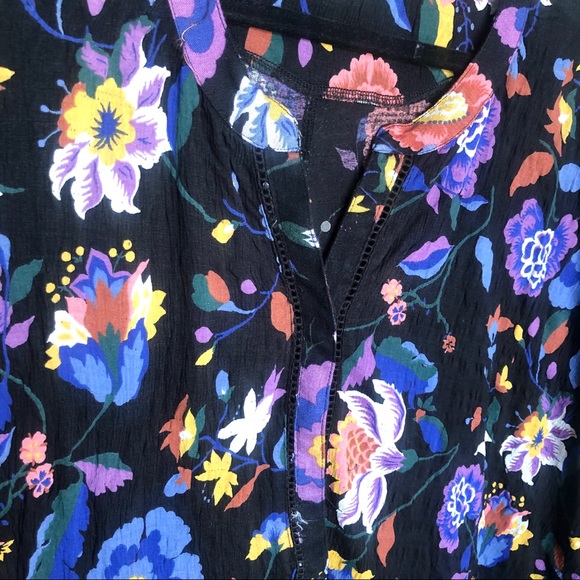 Anthropologie Plus Size Josie Dolman Floral Blouse - Picture 9 of 10